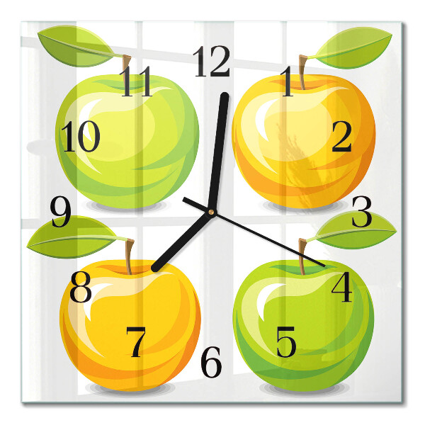 Quadratische wanduhr Äpfel