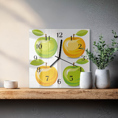 Quadratische wanduhr Äpfel