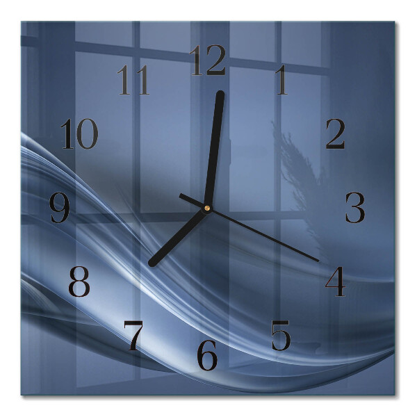 Moderne wanduhr quadratisch Blaue Wellen