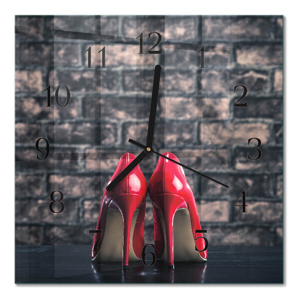 Wanduhr mit motiv quadratisch Rote High Heels