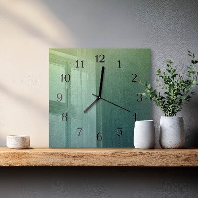 Quadratische wanduhr modern Grüner Farbverlauf
