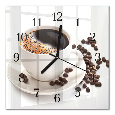 Quadratische wanduhr Eine Tasse Kaffee