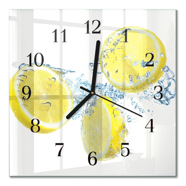 Moderne wanduhr quadratisch Zitronen