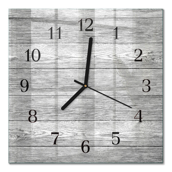 Quadratische wanduhr modern Graues Holz
