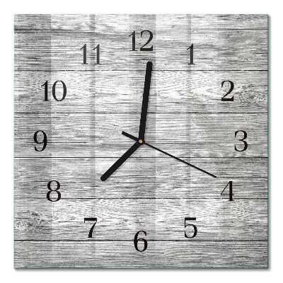 Quadratische wanduhr modern Graues Holz