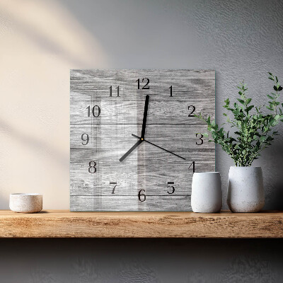 Quadratische wanduhr modern Graues Holz