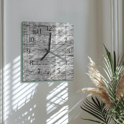 Quadratische wanduhr modern Graues Holz