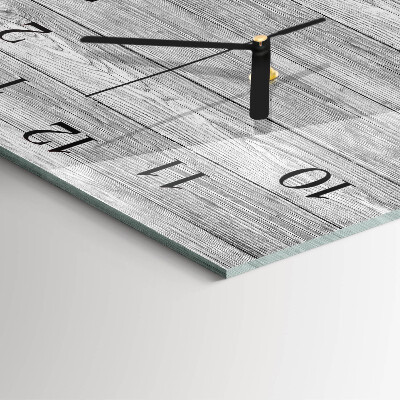 Quadratische wanduhr modern Graues Holz