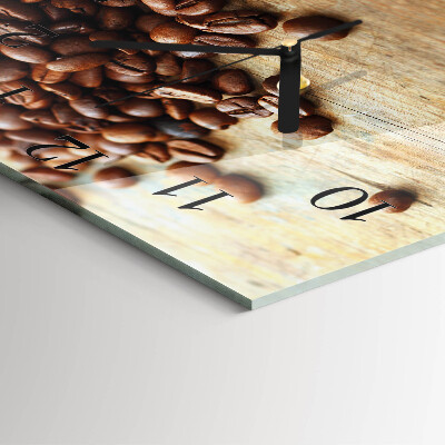 Quadratische wanduhr Kaffeebohnen