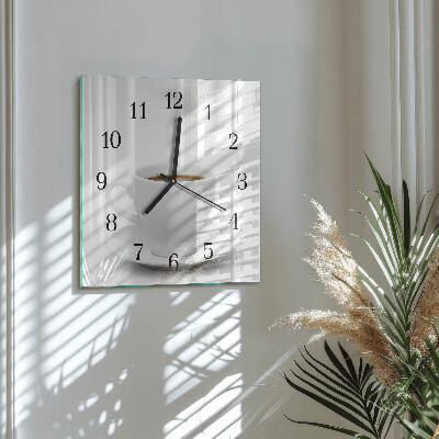 Quadratische wanduhr Eine Tasse Kaffee