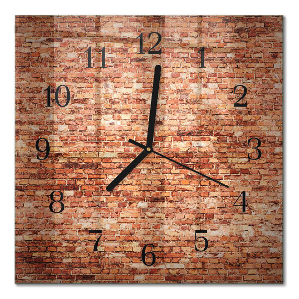 Quadratische wanduhr Ziegelmauer