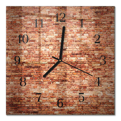 Quadratische wanduhr Ziegelmauer