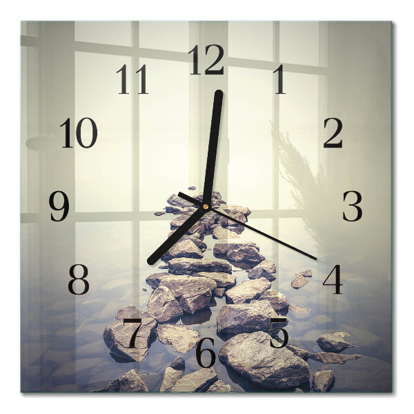 Quadratische wanduhr Flussufer