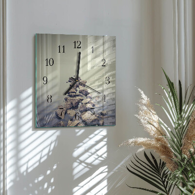 Quadratische wanduhr Flussufer