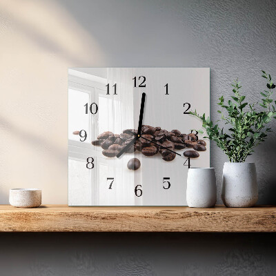 Wanduhr mit motiv quadratisch Kaffeebohnen