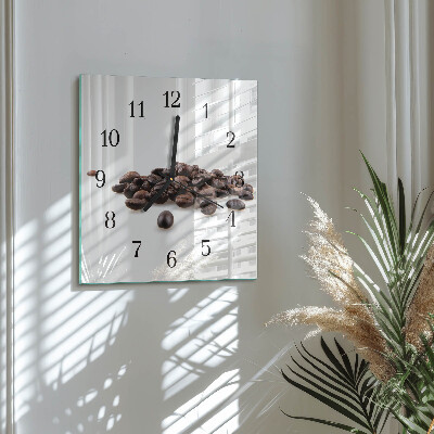 Wanduhr mit motiv quadratisch Kaffeebohnen