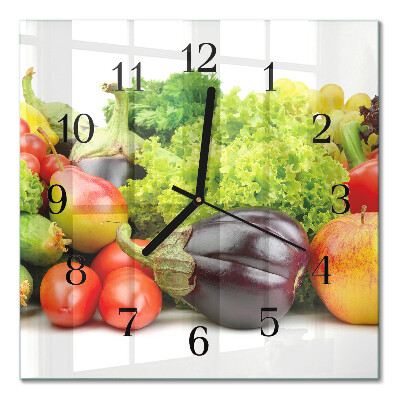 Quadratische wanduhr modern Gemüse