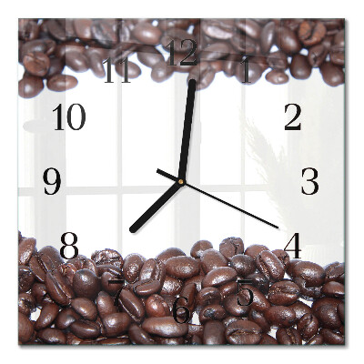 Glasuhr quadratisch Kaffeebohnen