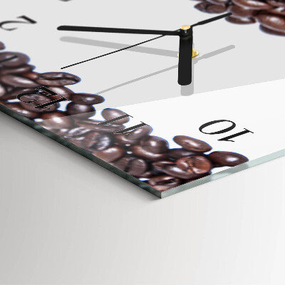 Glasuhr quadratisch Kaffeebohnen