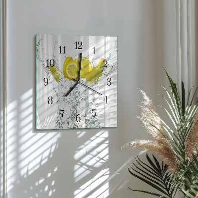 Moderne wanduhr quadratisch Wasser mit Zitrone