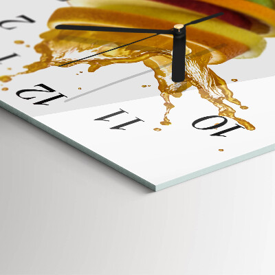 Quadratische wanduhr modern Obst