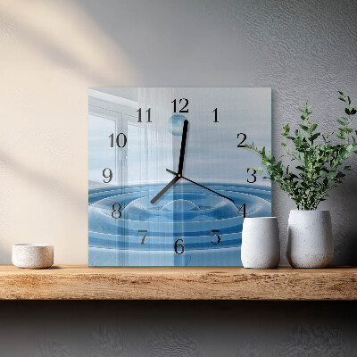Quadratische wanduhr Wasser