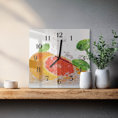 Quadratische wanduhr modern Grapefruit