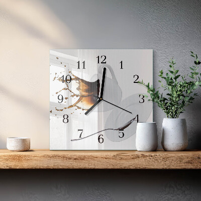 Wanduhr mit motiv quadratisch Eine Tasse Kaffee