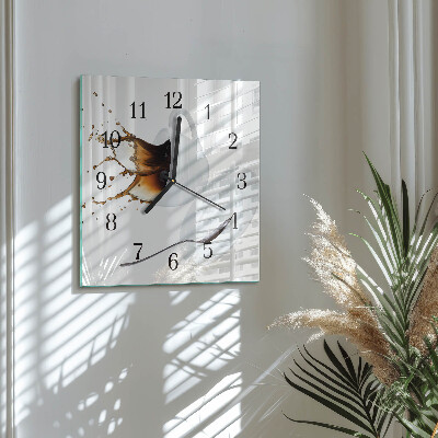 Wanduhr mit motiv quadratisch Eine Tasse Kaffee