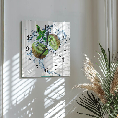 Quadratische wanduhr Kiwi