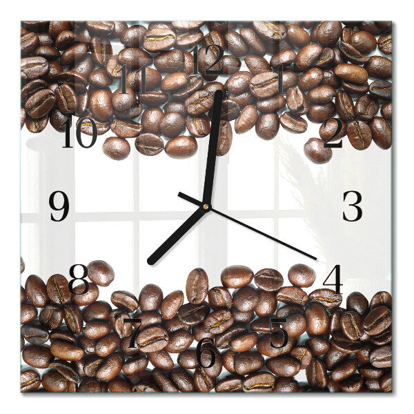 Wanduhr mit motiv quadratisch Kaffeebohnen