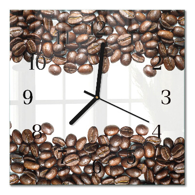 Wanduhr mit motiv quadratisch Kaffeebohnen