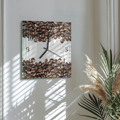 Wanduhr mit motiv quadratisch Kaffeebohnen