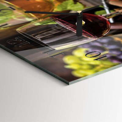 Wanduhr mit motiv quadratisch Ein Glas Wein