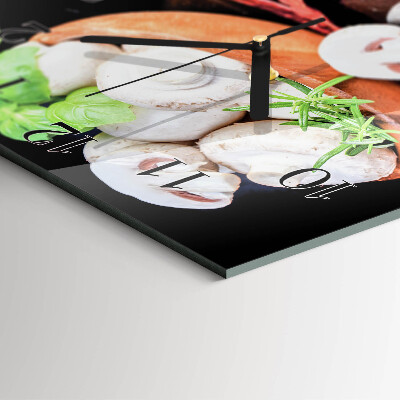 Quadratische wanduhr Pilze