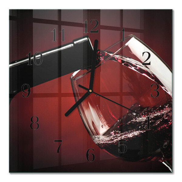Quadratische wanduhr modern Ein Glas Wein