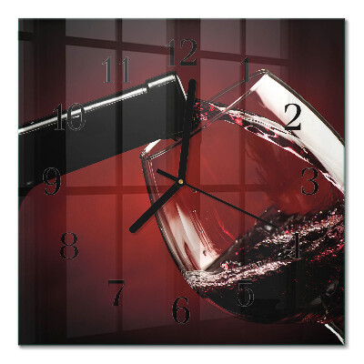 Quadratische wanduhr modern Ein Glas Wein