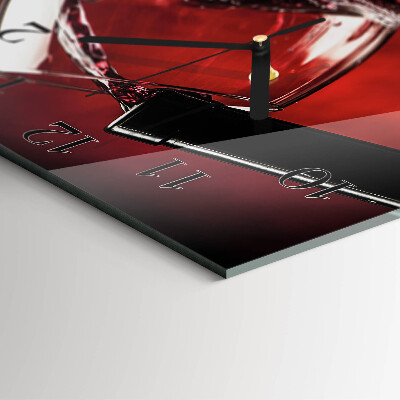 Quadratische wanduhr modern Ein Glas Wein