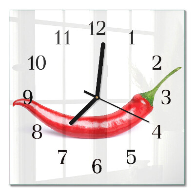 Wanduhr mit motiv quadratisch Chili-Pfeffer