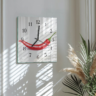 Wanduhr mit motiv quadratisch Chili-Pfeffer