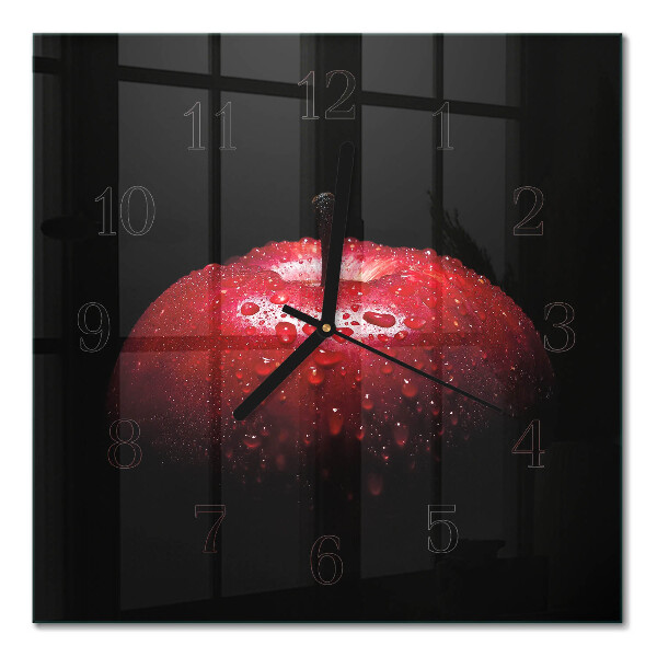 Quadratische wanduhr Apfel