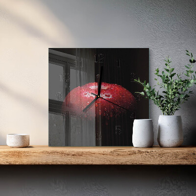 Quadratische wanduhr Apfel