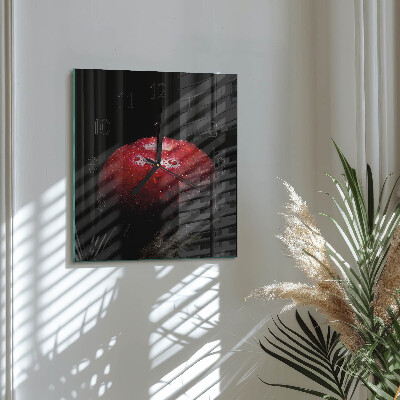 Quadratische wanduhr Apfel