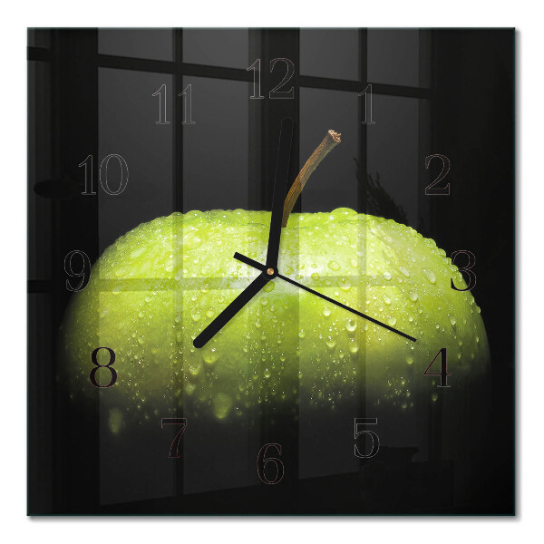 Moderne wanduhr quadratisch Apfel