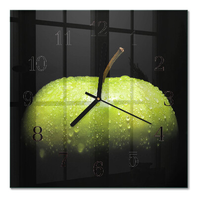 Moderne wanduhr quadratisch Apfel