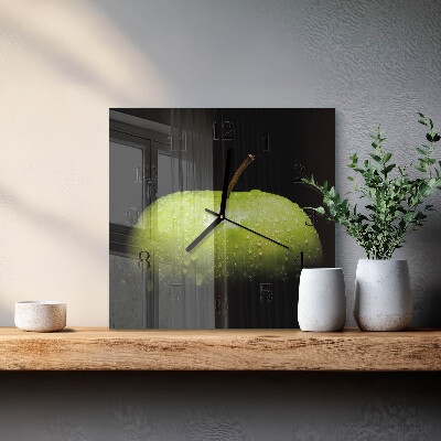 Moderne wanduhr quadratisch Apfel