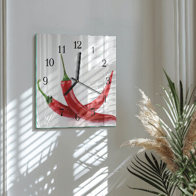 Wanduhr mit motiv quadratisch Chilischoten