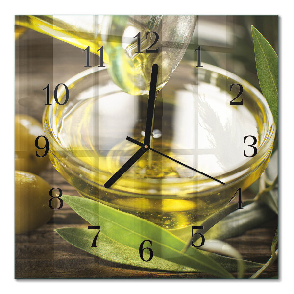 Quadratische wanduhr Olivenöl