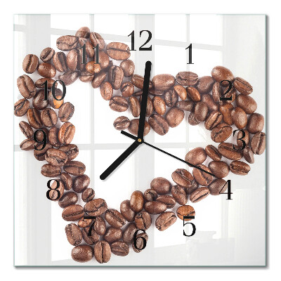 Moderne wanduhr quadratisch Kaffeebohnen