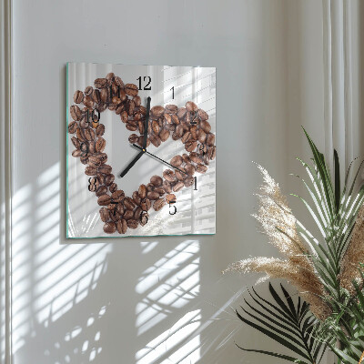 Moderne wanduhr quadratisch Kaffeebohnen
